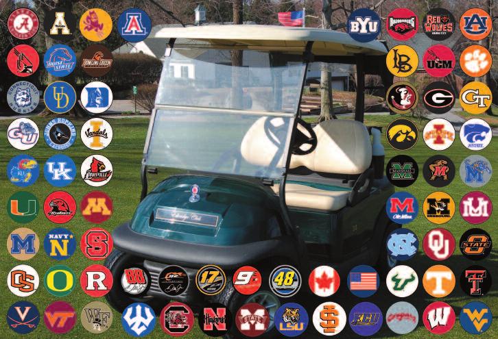 HOODEZ CART ORNAMENTS Pride Your Ride with Interchangeable Vehicle Ornaments :: Strong, Safe and Easily Removable Choose from NCAA Logos, USA/Canadian Flags, NASCAR Stars SEAT KITS, BOXES, CUSTOM