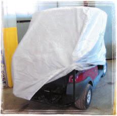 COV-001 Heavy Duty Universal Storage Cover Tough water resistant fabric. Fits any two person cart. Easy installation.