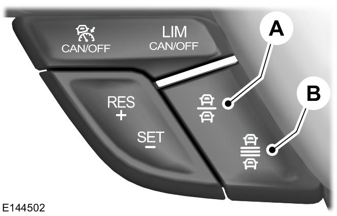 Cruise Control Setting the Gap Note: It is your responsibility to select a gap appropriate to the driving conditions. A B Gap decrease. Gap increase.