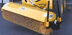 Hydraulic swing capable of 30 left or right of center Broom speed up to 200 RPM, dependent on prime mover Storage stands for simple mounting, dis-mounting, and storage Hoses provided from hydraulic