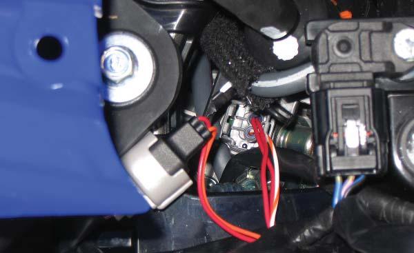 FIG.D 8 Route the 3-pin connectors from the PCFC harness down the left side of