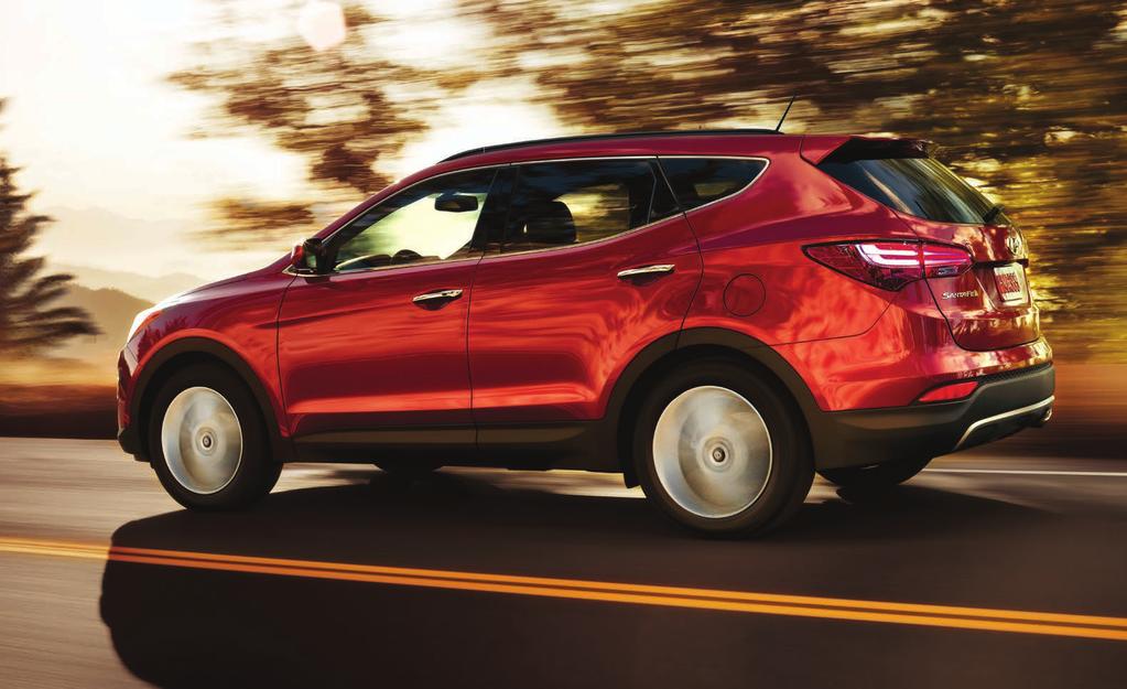EFFICIENTLY POWERFUL The 2015 Santa Fe Sport gives you the choice between two powerful and fuel-efficient engines. First, the 2.4L GDI engine with 190 horsepower and 181 lb-ft of torque.