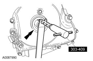 Remove the 22 bolts and the engine front cover. 47. Compress the timing chain tensioner in the following sequence. 1.
