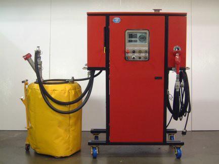 Portable Fuel Conditioning & Dispensing Systems (Model 107 Fuel Conditioning Cart with Drum & caddy) The Webber EMI Model 107 portable FC Cart is designed to temperature-condition fuel to any