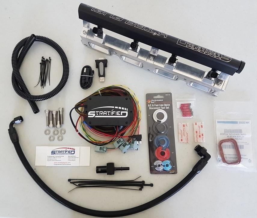 3. Parts Included Verify that all these components are included with your fuel system kit: Item Specifics 1x X 4 tra Fuel Kit Assembly 1x Intake Spacer 1x (-8 AN) ORB Plug 3x Fuel Rail Legs 1x Fuel