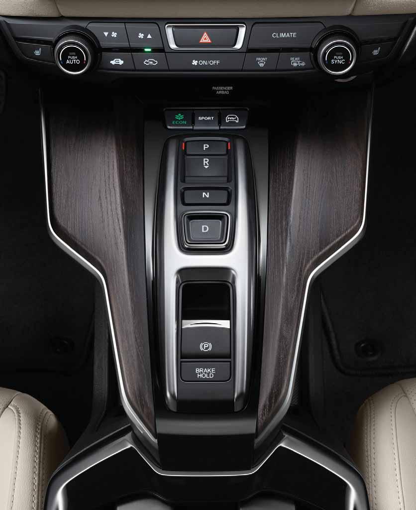 Interior Features Three Driving Modes Select from Normal, ECON or Sport, to help optimize efficiency, power and handling.