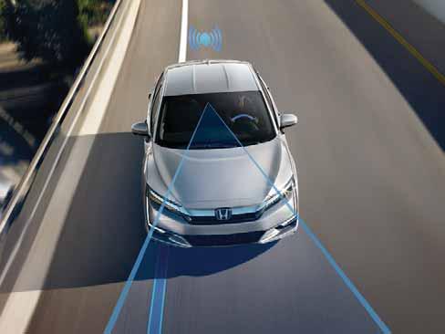 Lane Keeping Assist System (LKAS) 6 With your hands on the steering wheel, long highway drives are easier with LKAS, which subtly adjusts steering to help keep the Clarity centered