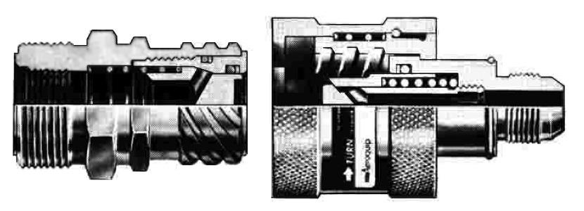 There is no stable, partially connected position permitting fluid to flow. 3200 Series couplings connect and disconnect with one hand in a single, easy motion.