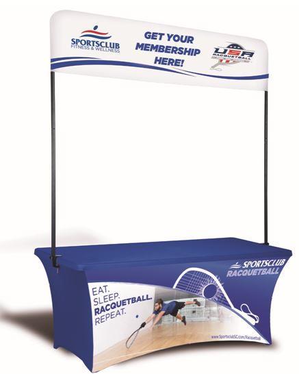 Table Top Billboard Banner & Stretch Table Cover Kit (Pricing below includes banner & tablecover items can be ordered singularly) STYLE SIZE Table Billboard Imprint 1-5 6+ Size Height 252-618 Kit 17.