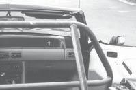 To install the backrest for the rear seat you will need to trim the metal backing panel to clear the roll bar rear support tubes. 42.