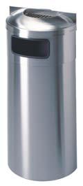 Ash Trays Free Standing Waste Receptacle with Ash Urn Code 311SA: Stainless waste receptacle with ash urn Heavy duty all stainless unit is ideal for designated smoking areas.