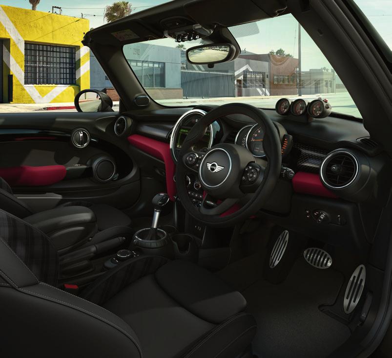 The Cooper S Convertible interior with John Cooper Works Chili Pack and additional
