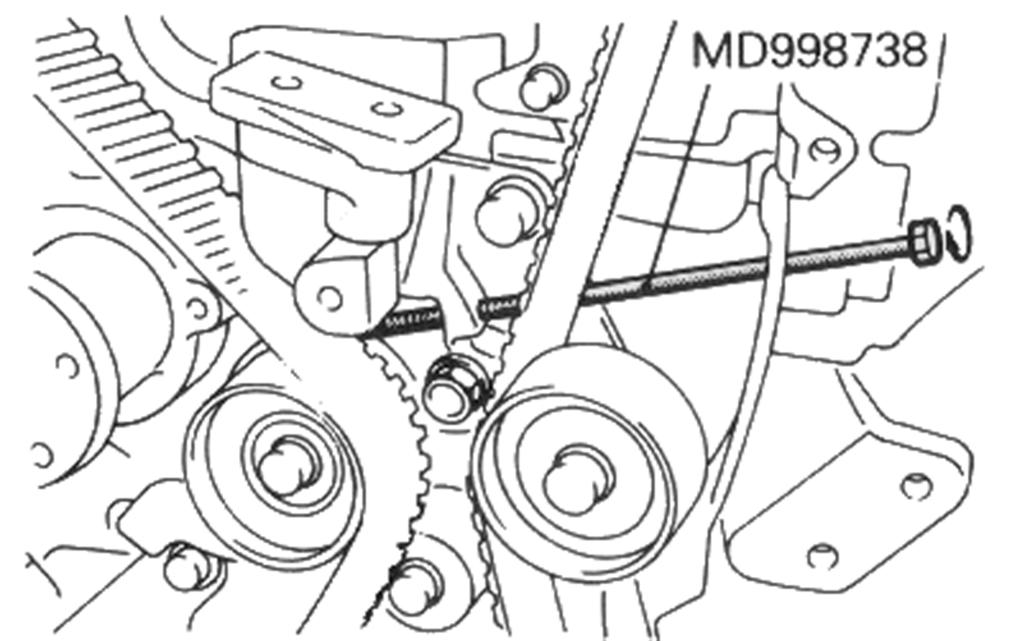 Figure 17 Caution: Failure to follow this procedure will cause the belt tension to exceed the range of the auto tensioner limits and result in premature timing belt failure or jumping.