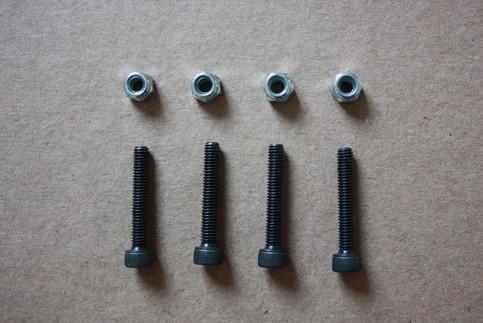 Screews for landing gear: 4(4x20mm) Hexagon socket screw and 4mm Self-locking nuts Screews & Washers for cowl: 4(3x16mm) Hexagon socket screws & 4 Washers RUDDER ASSEMBLY 1.