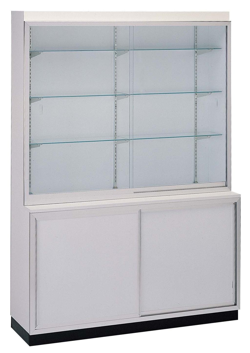 WL2500 Series Wall Display Showcase (with Ledge) Standard Specifications Laminated Front, Ends, and Interior Finish (TFM) 1/4 Tempered Glass Shelves
