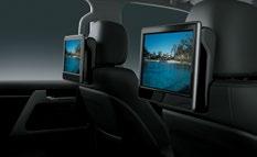 6-inch monitors mounted on the backs of the driver's and front passenger's seatbacks.