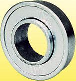 Taper roller bearing axles have a castle nut with hole and split pin.