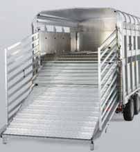 With the deck system folded away the trailer is suitable for use with cattle and other livestock.