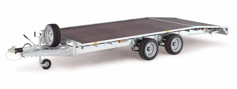 BEAVERTAIL TRAILERS LM166/B with optional propstands Closely related to the flatbed range, but with the addition of a sloping rear bed