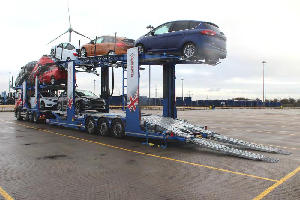 Load the vehicle in the normal process ensuring car 1 is driven into position Reverse car 8 with the front wheels positioned on the very rear of the extension ram and