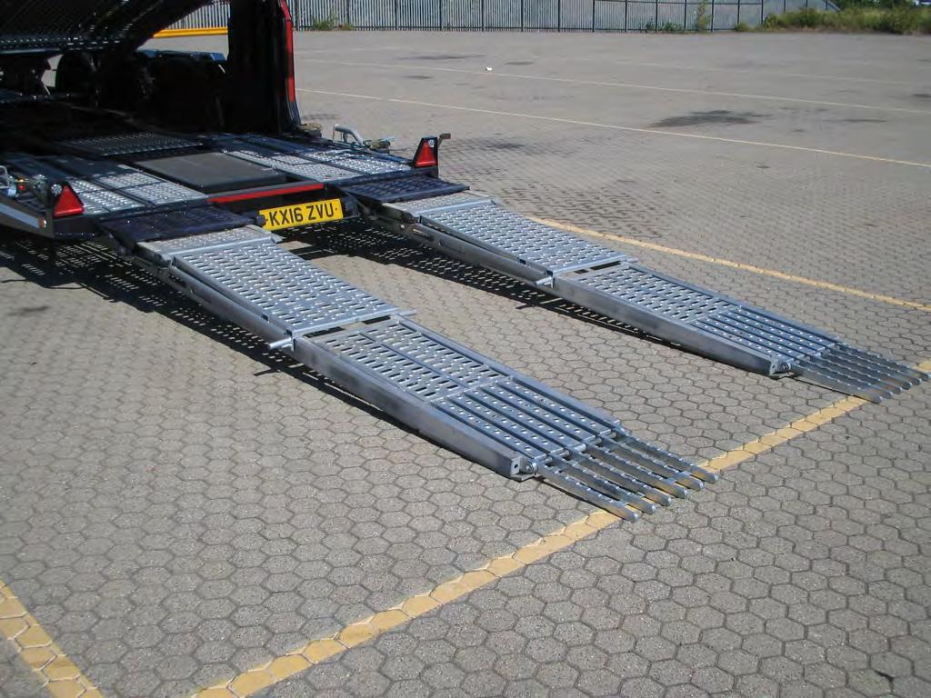 Fully Powered Loading Ramps Fully extend the first stage of the ramps followed by the