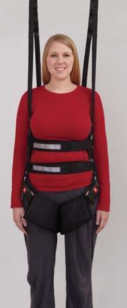 This supportive sling assists in the safe lifting of individuals from a seated to a standing position.