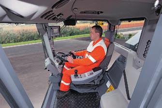 steering column is positioned in the operator s immediate field of view Ergonomic design boosts operator performance The anatomically shaped driver s seat with spring and air cushioning is the