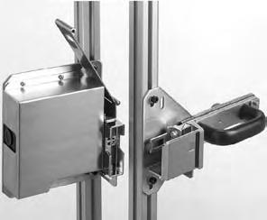 The door can be opened only by supplying power to the solenoid and then turning the trapped key to unlock the D4JL.