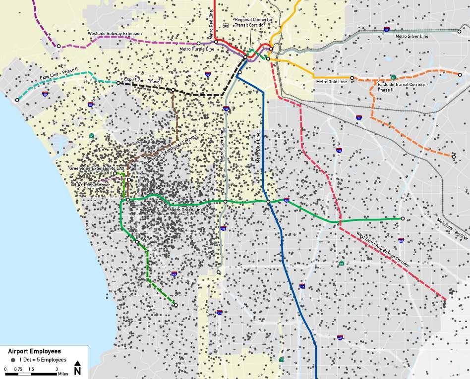 Valley: 4,400 San Gabriel Valley: 3,400 Other: 4,200 How do Air Passengers ravel to LAX? How do LAX Employees ravel to LAX?