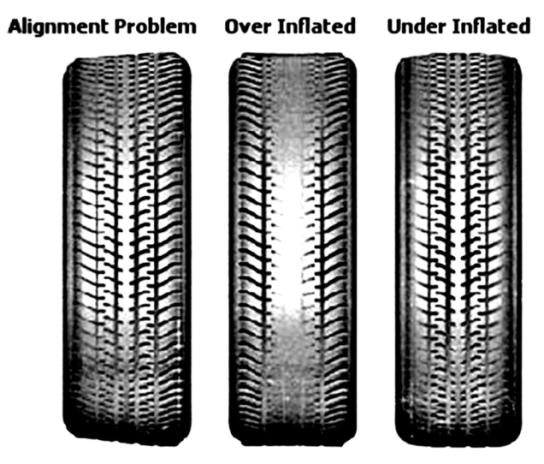 If your tires are misaligned, you will notice significant uneven wear and tear. With tires on a properly aligned vehicle, you will notice normal break down of the tires.