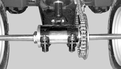 Rear brake pedal Loosen chain tensioner lock bolts.. Drive chain. Adjuster lock.