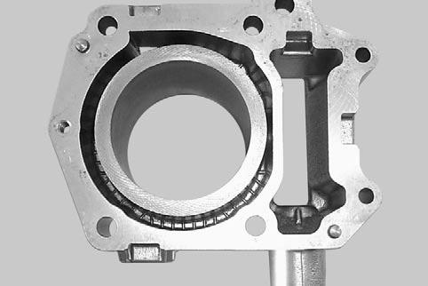Take an other measurement 90 from first one and compare. NOTE: Take the same measuring points like described in CYLINDER TAPER above.. Cylinder. Piston assembly. Cylinder base gasket 4.