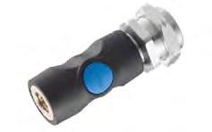 COUPLINGS ONE PUSH - ISI 06 avoids hose whip Black / Blue 833 l/min - DP = 0,6 b Weight 74 g (coupling for 8 mm hose) Bulkhead coupler 84 30 29 32 Female threaded G 1/4 Ø bore on panel : 27 mm Panel