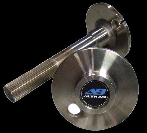 FLANGED AXLES A9 FLANGED CUSTOM ALLOY AXLES - 28 & 31 SPLINE These are USA manufactured hi-performance 1541 forged induction heat treated alloy axles supplied with cut splines and 10mm heavy duty