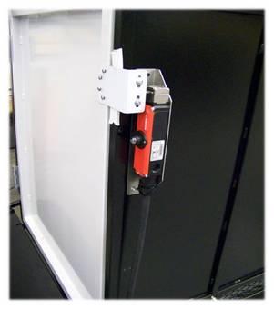 Unit as shown. Then remount the interlock tab to the gate door latch.