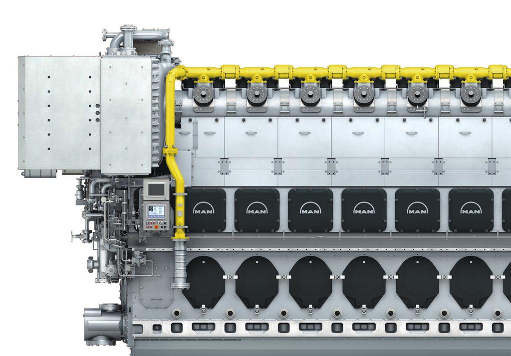 LNG Shipping Page 14 15 FSRU MAN 51/60DF: Clean, clever and versatile In a multiple dual fuel engine plant the MAN 51/60DF ensures high reliability and vessel speed flexibility.