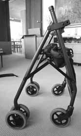 Place the wheeled walker on a stable surface.