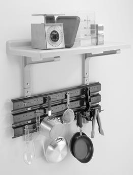 Wall Shelves and Shelf Extenders Expand storage space in kitchens, above work stations and sinks.