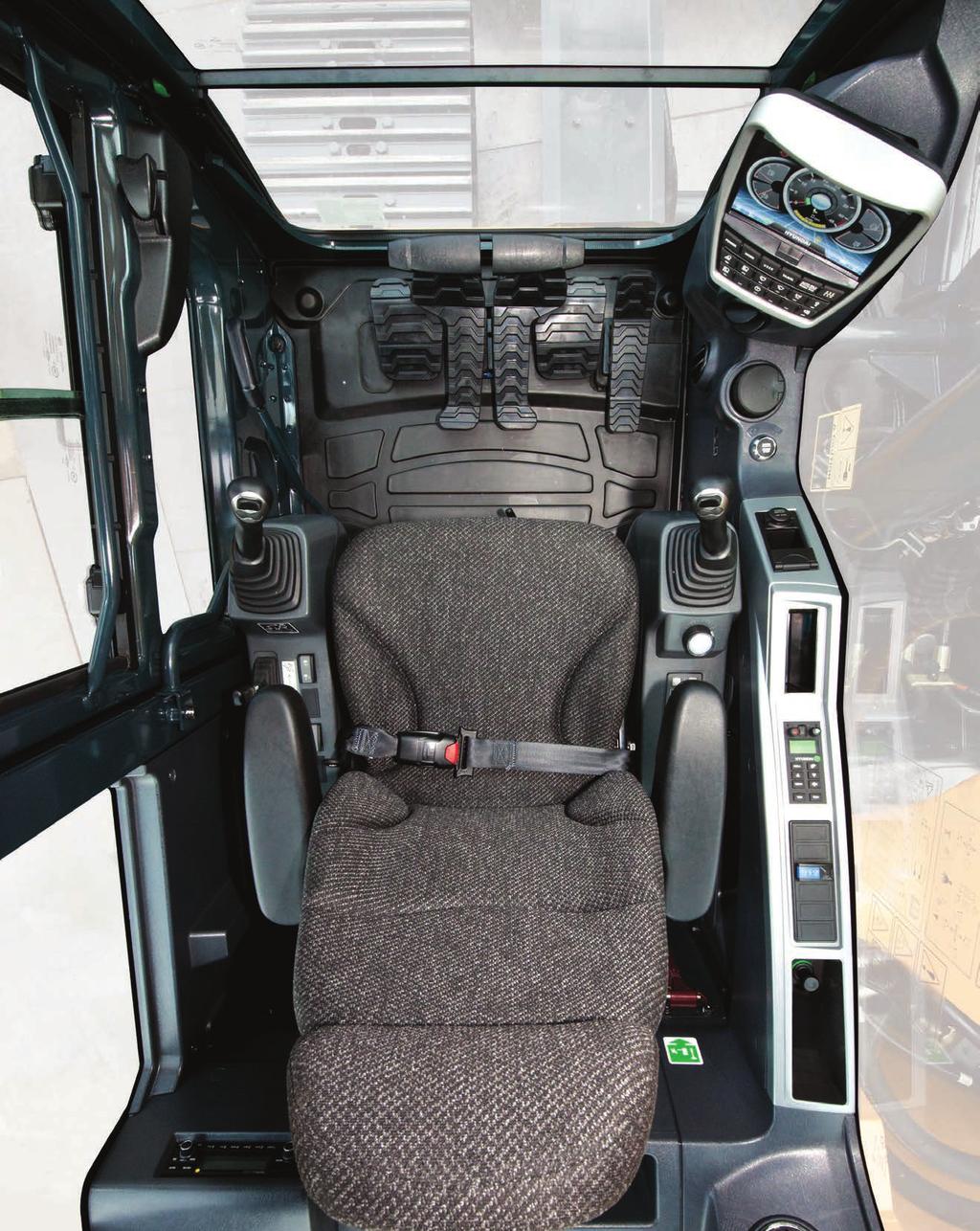Spacious cab with ergonomic design for maximum operator productivity, convenience and comfort. * Pictured with some optional features.
