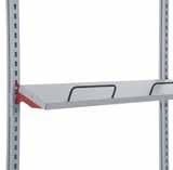 The front sides of the HR mounting profiles have a grid perforation of 39:39 mm for quickly hanging on shelves, roll holders and other components without screws.