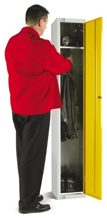 Storage Lockers Anti-Bacterial Powder Coating Robust Construction Welded Frame Design Reinforced Doors Sloping Top Option Integral Seats & Stands These coloured lockers are manufactured to the