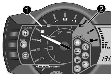 CONTROLS 25 5.13Combination instrument - tachometer The tachometer shows the engine speed in revolutions per minute. The red marking shows the overspeed range of the engine. 400916-10 5.