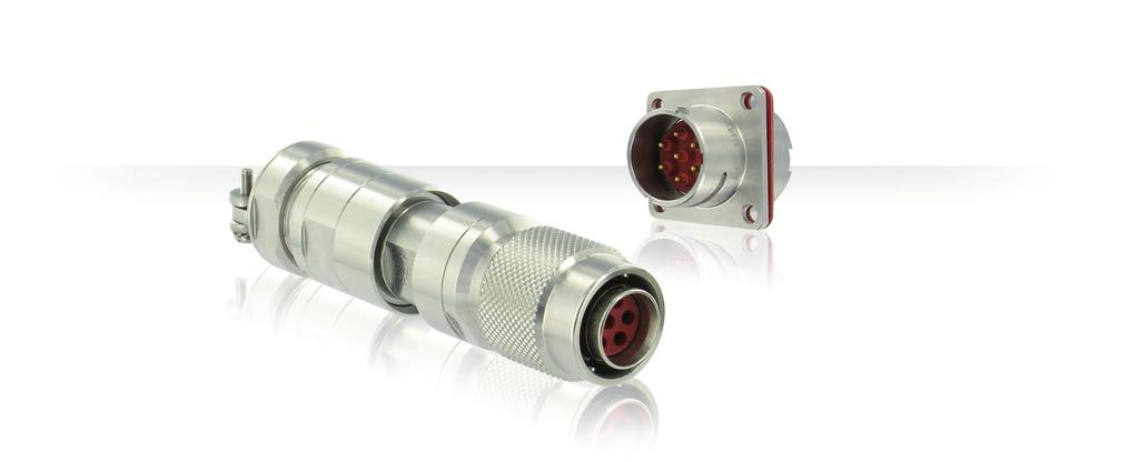 Reactor Class 1E connector with quick connect 1/4 turn bayonet coupling and shielding continuity designed to operate during normal & seismic conditions.