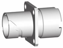Receptacle characteristics Square flange receptacle 2 types of receptacle backshells are available: Simple backnut (represented & described hereunder) Straight with cable clamp and