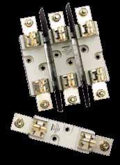 N DIMENSION Fuse Bases 690V Ceramic fuse bases for N fuses Ceramic insulating bases Silver plated contacts igh spring contact pressure Screw mounting Single-Pole Fuse Bases Size Rated Current (A)