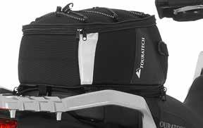 391-5817 Pillion seat bag Ambato Exp With two outer pockets, a large main compartment, the elastic drawstring on the top, the all-round zipper for when you want to increase its size and the