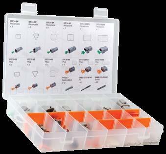 Deutsch Assortment Kits DTKIT-1 Convenient on site service kits containing assortments of DT and DT Series Cat spec connectors and contacts.