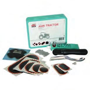 Repair and sealing material for tyres and tubes Tube repair kits Workshop kit TT 30 Agri Tractor Scope of delivery: 12 Patches size 1 6 Patches size 3 2 Patch size 4 1 Patch size 5 3 Patches size F3