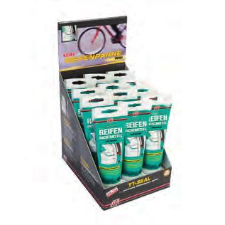 Repair and sealing material for tyres and tubes Sealants TYRE-SEALANT TT SEAL Preventive tyre sealant for tube-type and tubeless tyres Reduces the risk of tyre failures due to slow air loss,