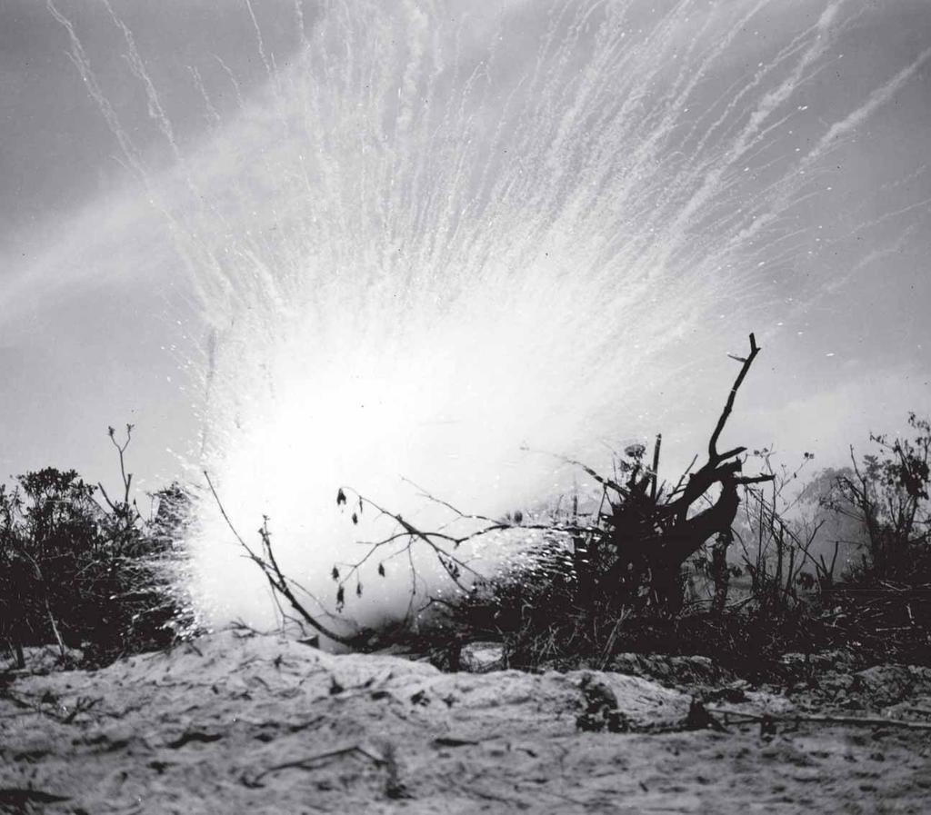 A white phosphorus grenade is used to subdue